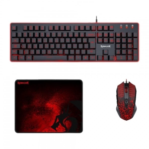 Combo Gamer Redragon S107, Teclado ABNT2 + Mouse 3200 DPI + Mouse Pad